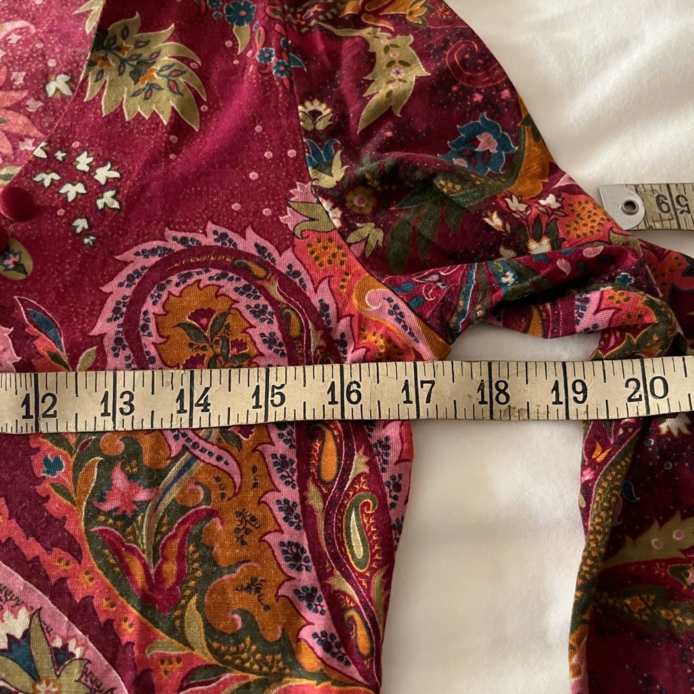 ETRO Bohemian Paisley Long Sleeve Top Sz 6, IT 42 - Picture 5 of 6